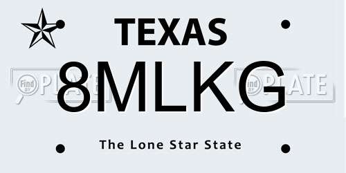8MLKG Texas License Plate