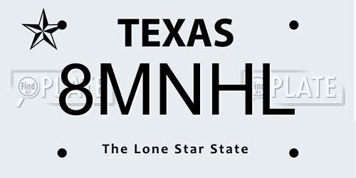 8MNHL Texas License Plate