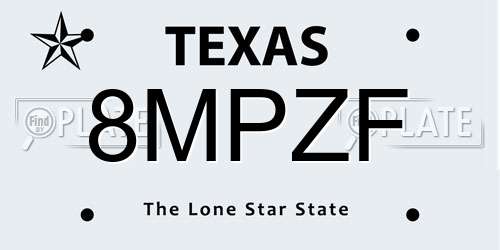 8MPZF Texas License Plate