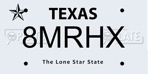 8MRHX Texas License Plate