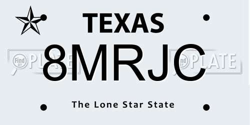 8MRJC Texas License Plate