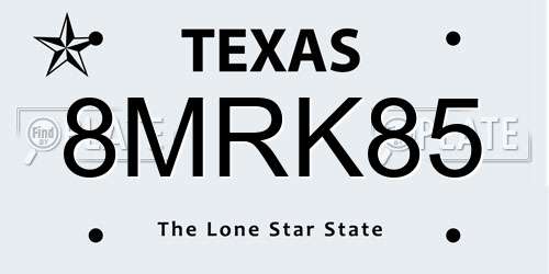 8MRK85 Texas License Plate