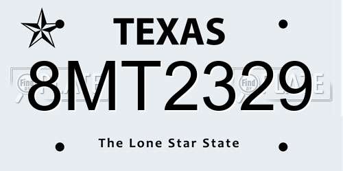 8MT2329 Texas License Plate