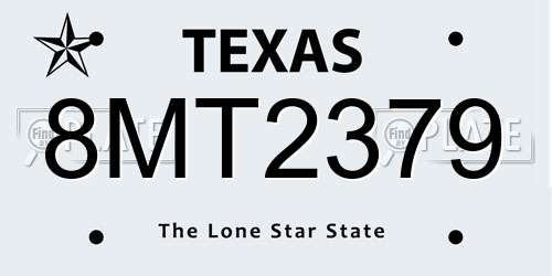8MT2379 Texas License Plate