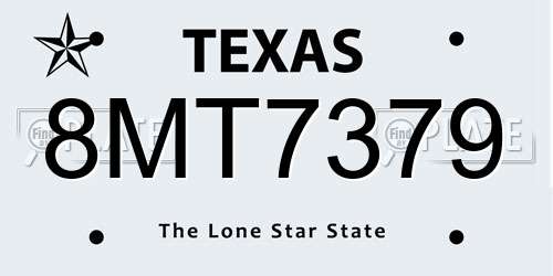 8MT7379 Texas License Plate