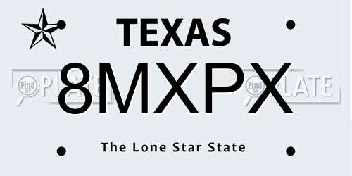 8MXPX Texas License Plate