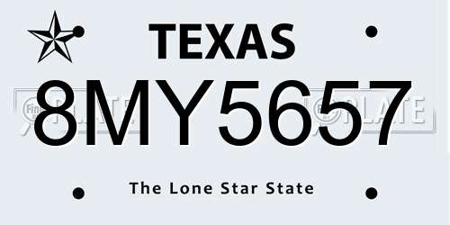 8MY5657 Texas License Plate
