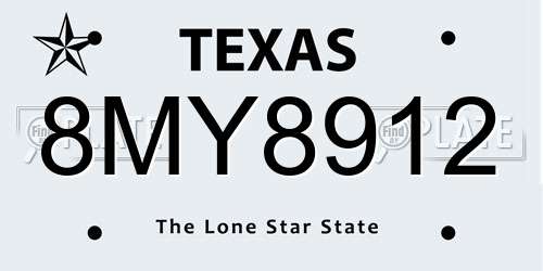 8MY8912 Texas License Plate