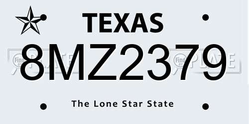8MZ2379 Texas License Plate