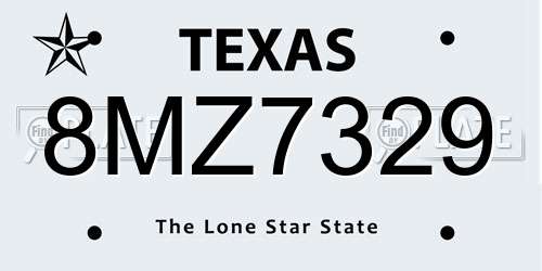 8MZ7329 Texas License Plate