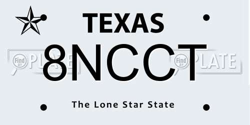 8NCCT Texas License Plate