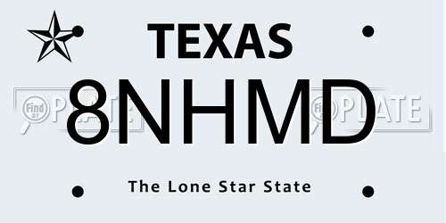 8NHMD Texas License Plate