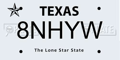 8NHYW Texas License Plate