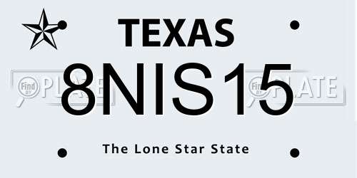 8NIS15 Texas License Plate