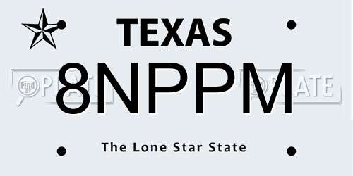 8NPPM Texas License Plate