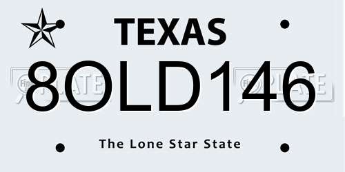 8OLD146 Texas License Plate