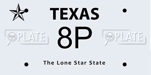 8P Texas License Plate