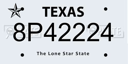 8P42224 Texas License Plate