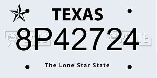 8P42724 Texas License Plate
