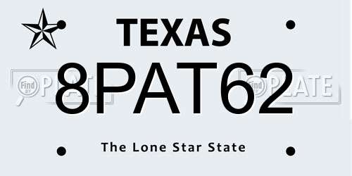 8PAT62 Texas License Plate