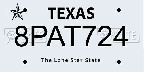 8PAT724 Texas License Plate
