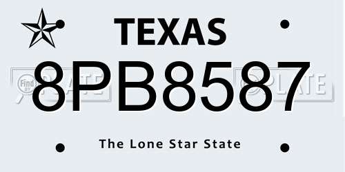 8PB8587 Texas License Plate