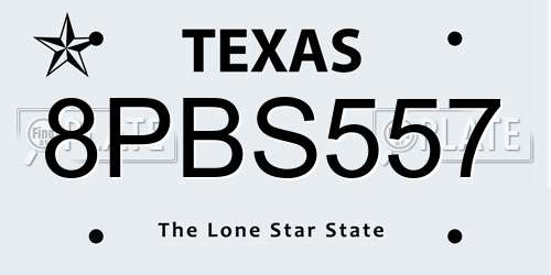 8PBS557 Texas License Plate