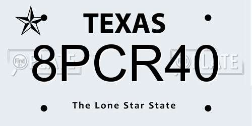 8PCR40 Texas License Plate