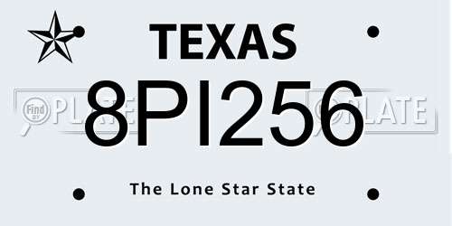 8PI256 Texas License Plate
