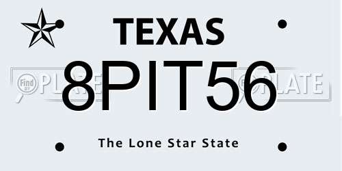 8PIT56 Texas License Plate