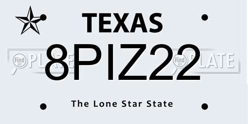 8PIZ22 Texas License Plate