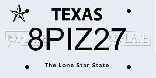 8PIZ27 Texas License Plate