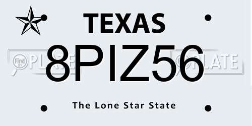 8PIZ56 Texas License Plate