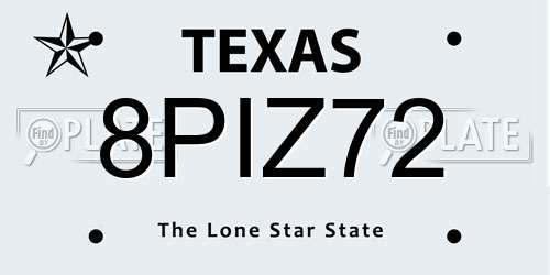 8PIZ72 Texas License Plate
