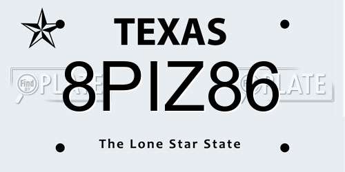 8PIZ86 Texas License Plate
