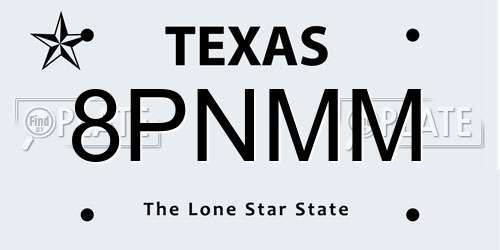 8PNMM Texas License Plate