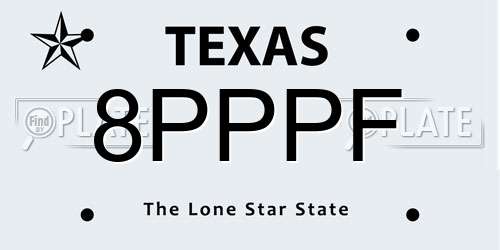 8PPPF Texas License Plate