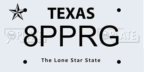 8PPRG Texas License Plate