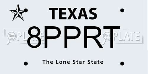 8PPRT Texas License Plate