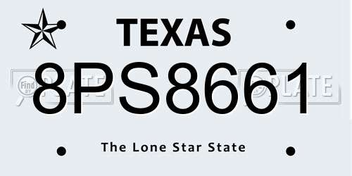 8PS8661 Texas License Plate