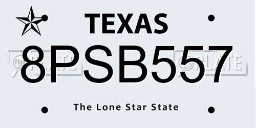 8PSB557 Texas License Plate