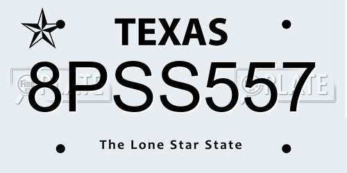 8PSS557 Texas License Plate