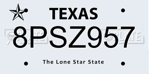 8PSZ957 Texas License Plate