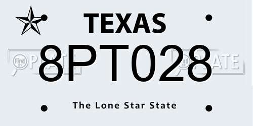 8PT028 Texas License Plate