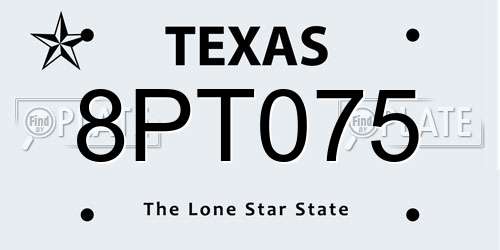 8PT075 Texas License Plate