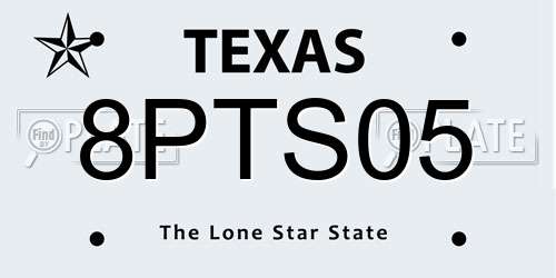 8PTS05 Texas License Plate