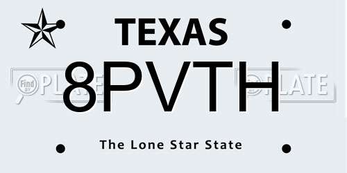 8PVTH Texas License Plate