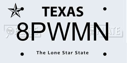 8PWMN Texas License Plate