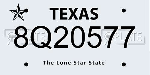 8Q20577 Texas License Plate