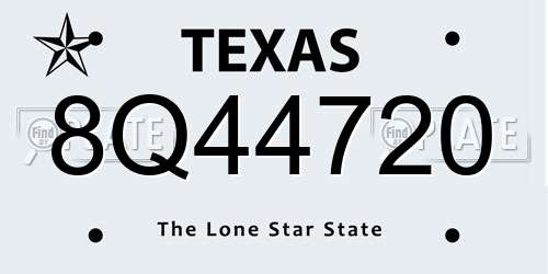 8Q44720 Texas License Plate